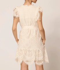 Cleobella Mireya Mini Dress in Ivory Eyelet