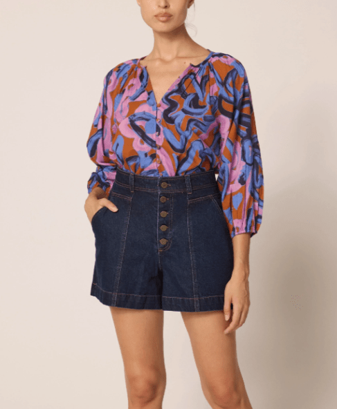 Cleobella Ramona Blouse in Fresco Print