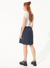 Cotelac Pleated Skirt in Denim