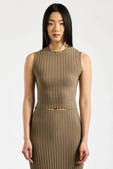 Cotton Citizen Capri Muscle Tank in Dark Chai