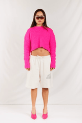 Crush Cashmere Teddy Fozzie Crew in Crush
