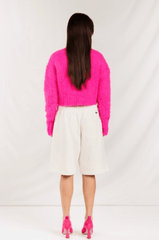 Crush Cashmere Teddy Fozzie Crew in Crush