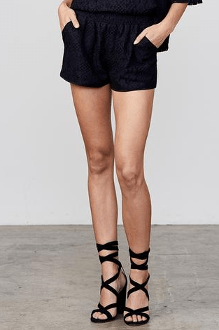 David Lerner Lace Sport Short in Black