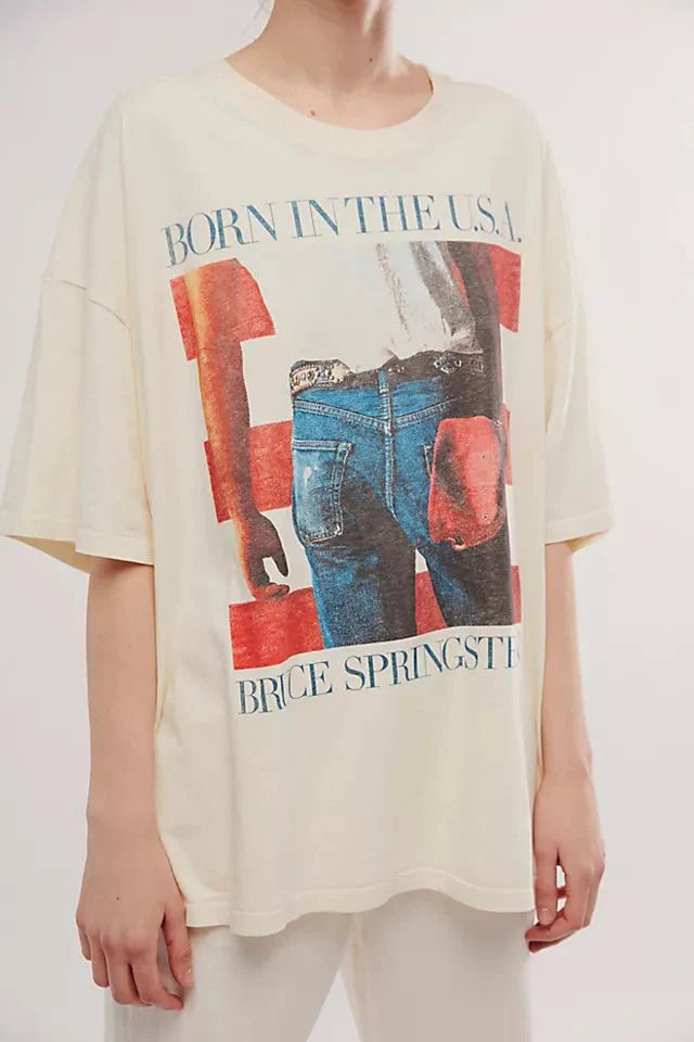 Daydreamer Bruce Springsteen Born In The USA Tee in Stone Vintage