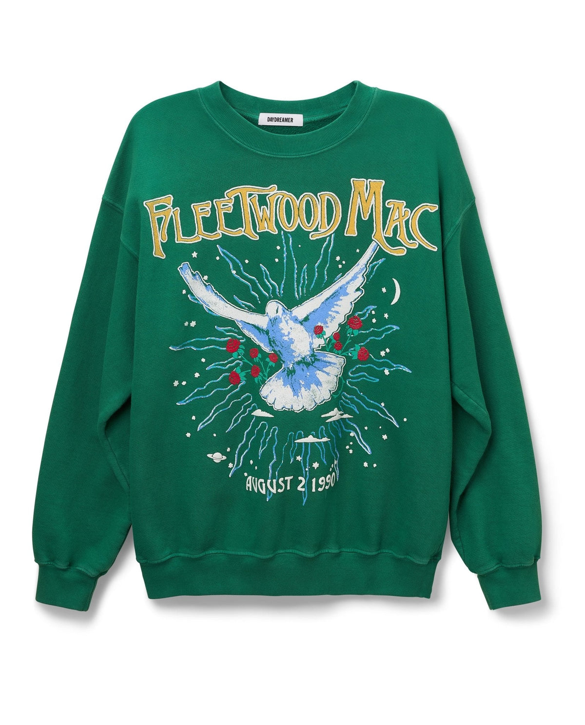 Daydreamer Fleetwood Mac Jones Beach Boyfriend Crew in Amazon Green
