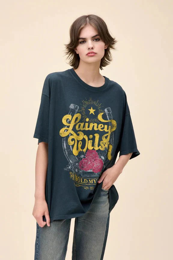 Daydreamer Lainey Wilson Hold My Halo Tee in Vintage Black