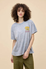 Daydreamer Queen World Tour 1977 Merch Tee in Light Blue Acid Wash