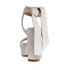 Dee Keller Leah Platform Tie Heel In Beige Suede