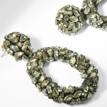 Deepa Dinorah Earrings in Gunmetal