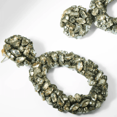 Deepa Dinorah Earrings in Gunmetal