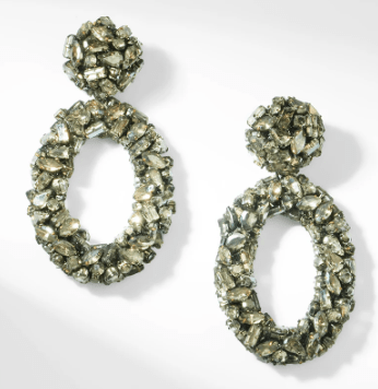 Deepa Dinorah Earrings in Gunmetal