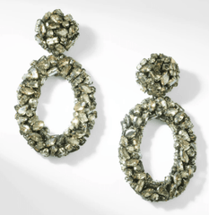 Deepa Dinorah Earrings in Gunmetal