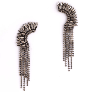 Deepa Estella Earrings in Gunmetal