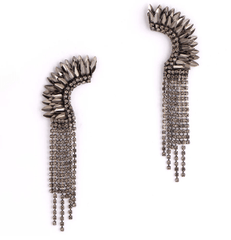 Deepa Estella Earrings in Gunmetal