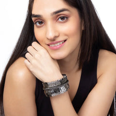 Deepa Gurnani Chiara Bracelet in Gunmetal