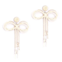 Deepa Gurnani Coquette Earrings in Ivory