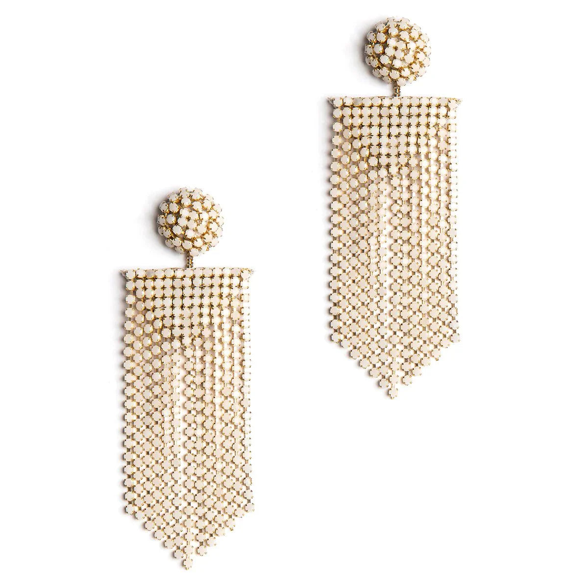Deepa Gurnani Fanning Earrings in Ivory