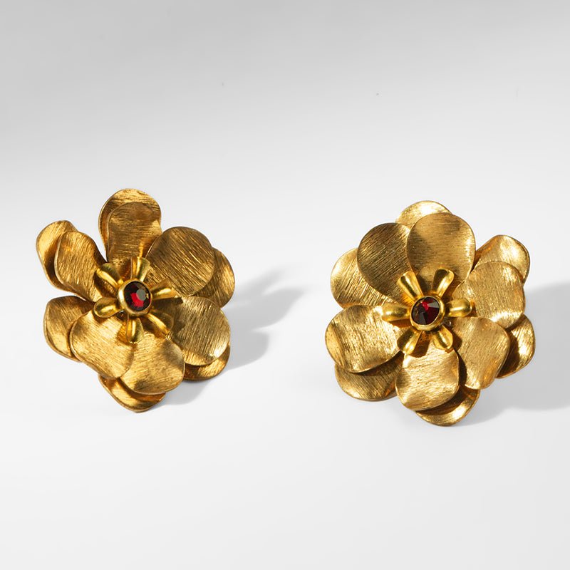 Deepa Gurnani Jemena Earrings in Ruby