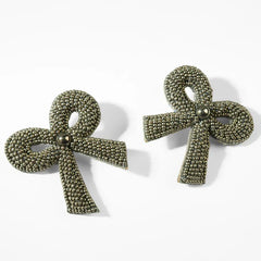 Deepa Gurnani Kane Earrings in Gunmetal
