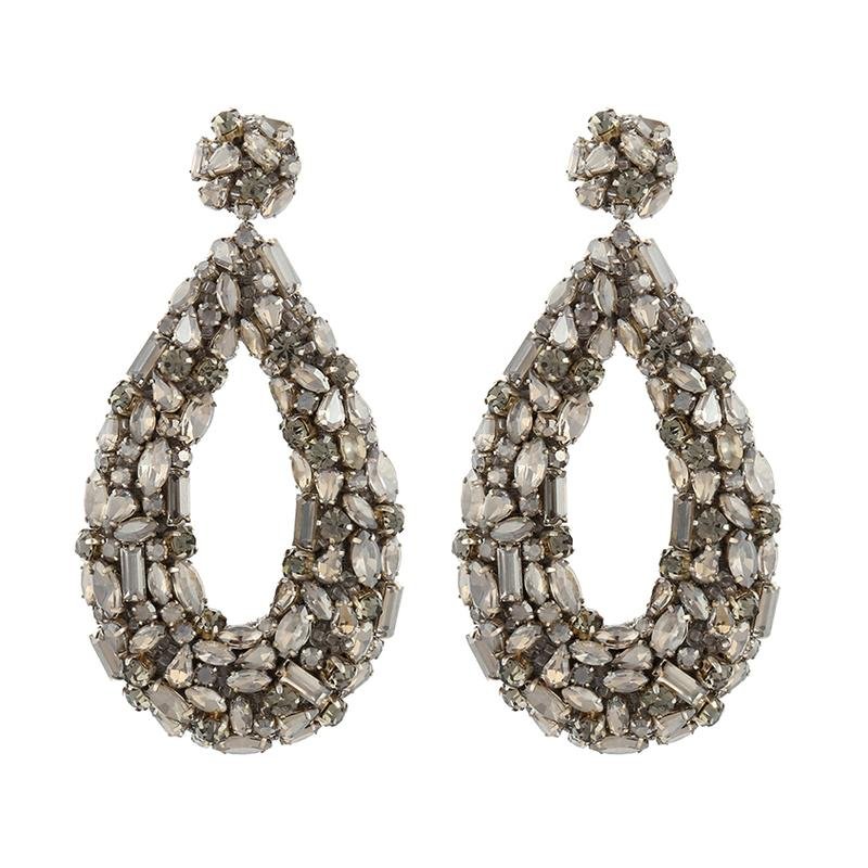 Deepa Gurnani Karen Earrings - Gunmetal