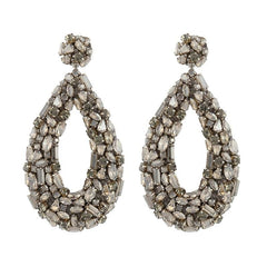 Deepa Gurnani Karen Earrings - Gunmetal