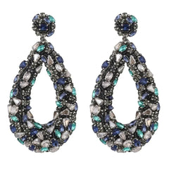 Deepa Gurnani Karen Earrings in Gun Multi