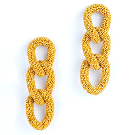 Deepa Gurnani Linka Earrings in Mustard