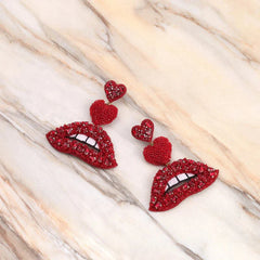Deepa Gurnani Lips Earrings