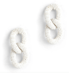Deepa Gurnani Loulou Earrings in White