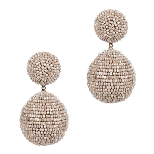 Deepa Gurnani Teslana Earrings in Beige