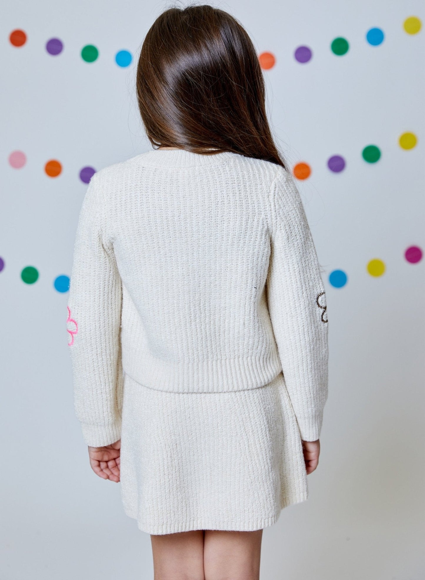 Design History Girl Cardigan in Tan Suede