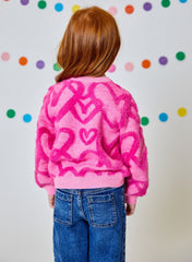 Design History Girl Long Sleeve Top in Plenty Pink Combo