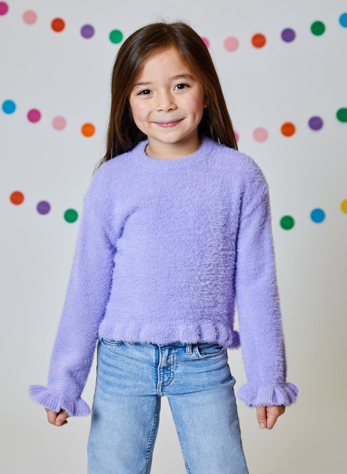 Design History Girl Long Sleeve Top in Purple Haze
