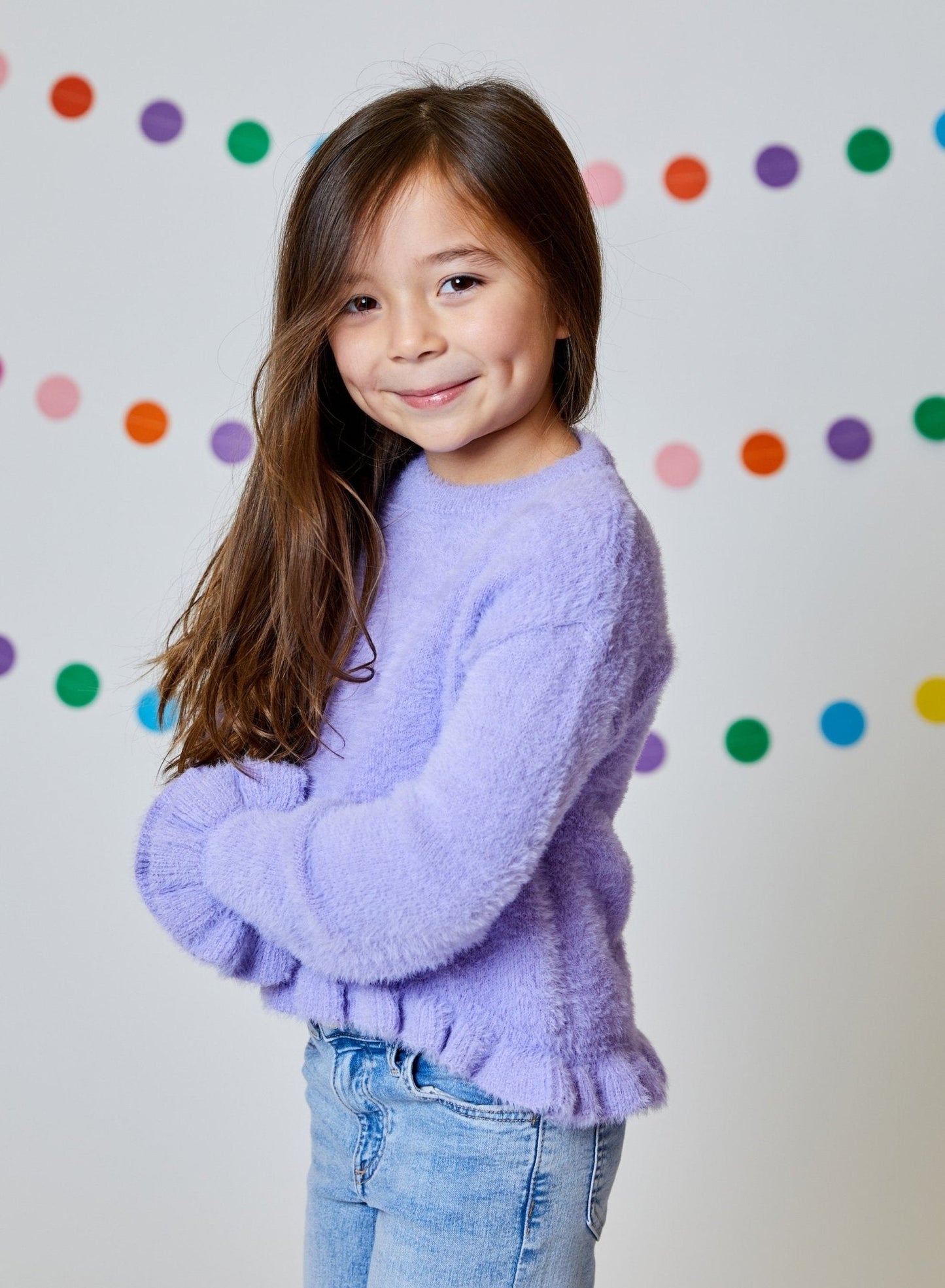 Design History Girl Long Sleeve Top in Purple Haze