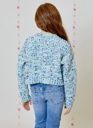 Design History Girl Sweater in Dashing Blue Combo