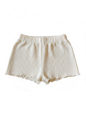 Design History Girls Scallop Hem Shorts in Off White