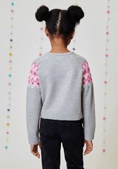 Design History Girls Sweater in Marble Heather
