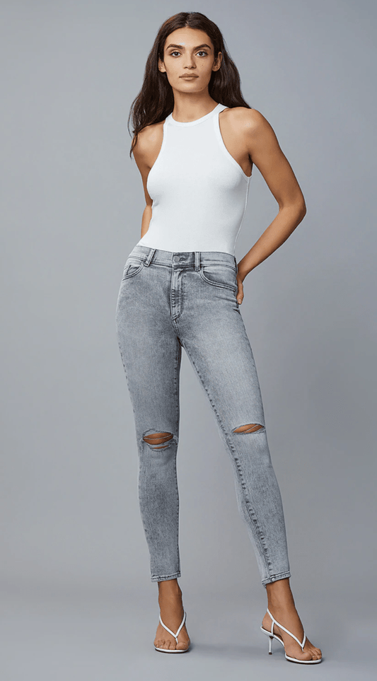 DL1961 Farrow Skinny High Rise Instasculpt Ankle in Chalk