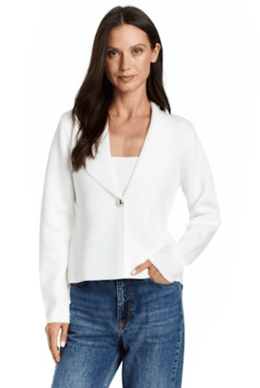 FINAL SALE- Drew Ariella Power Knit Cardigan in White