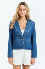 Drew Milo Denim Blazer in Indigo