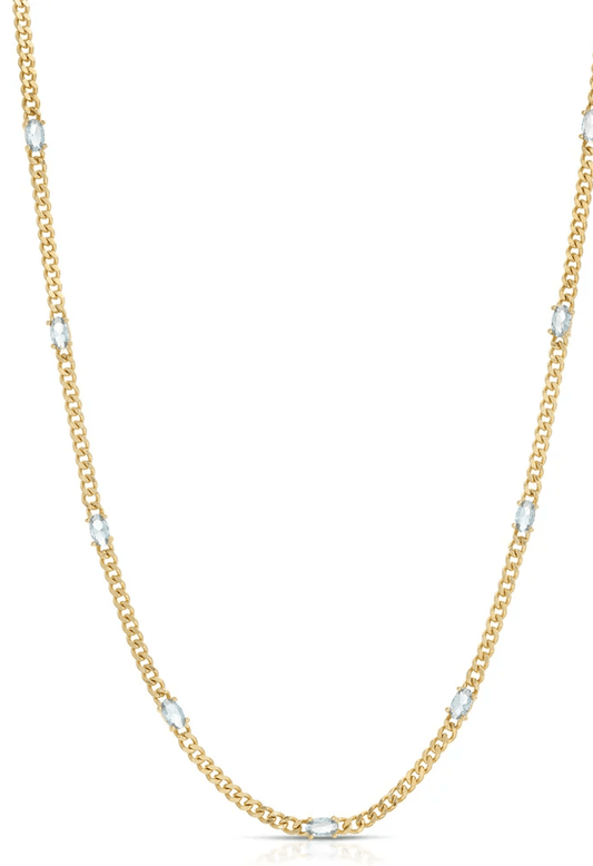 Eight Five One Nina Necklace in Blue CZ