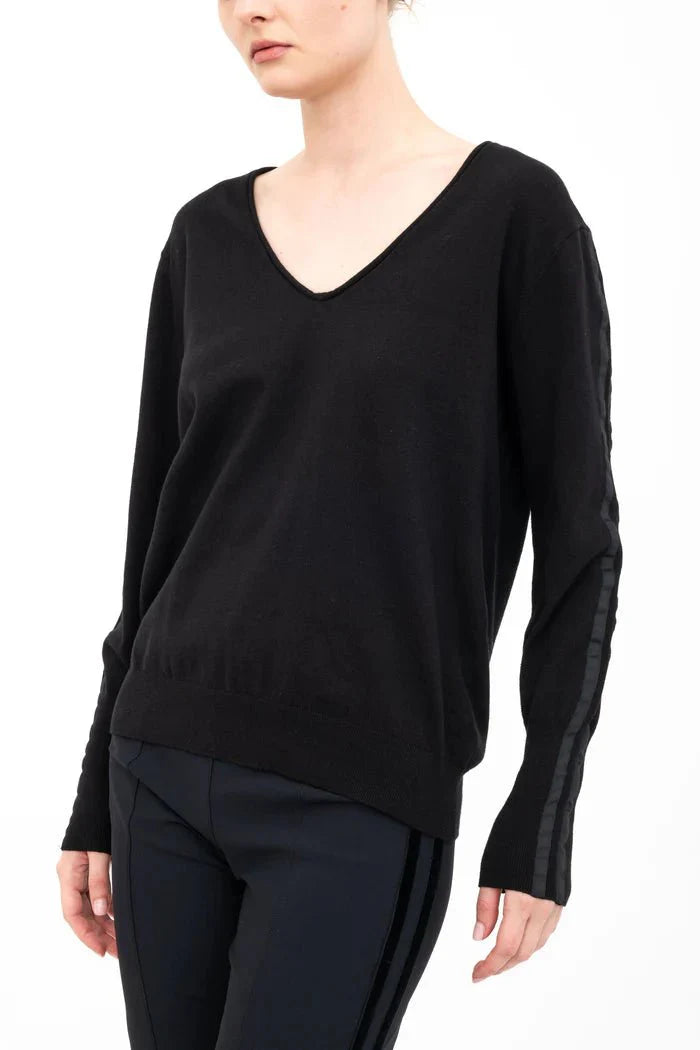 Elaine Kim Alban V Neck with Grosgrain Tape