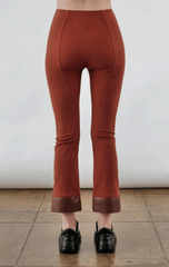 Elaine Kim Olga Legging with Vegan Leather Trim in Brick