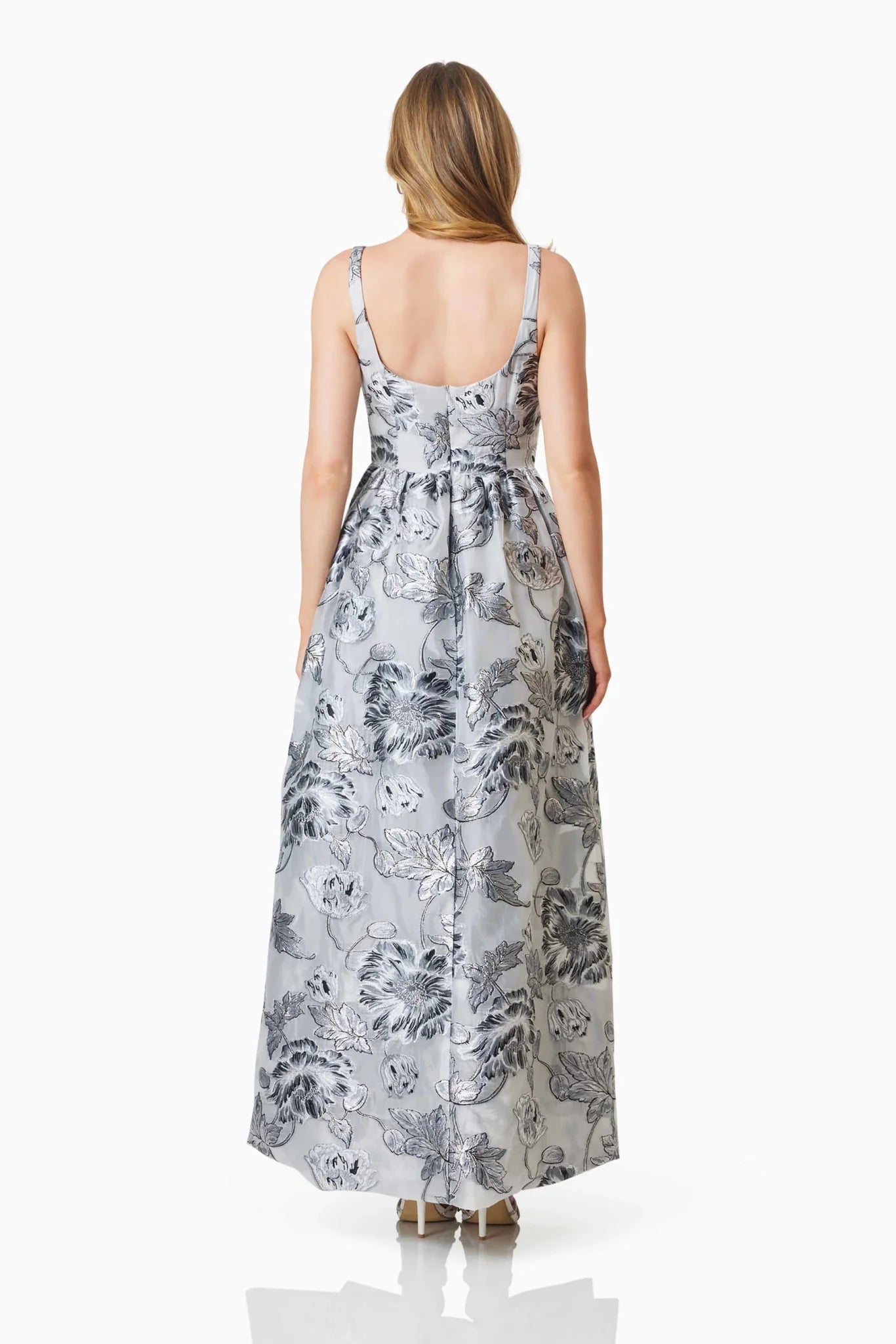 Elliatt Blossom Hilo Gown in Silver Multi