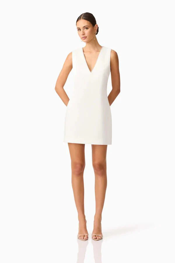 Elliatt Livia Shift Mini Dress in White