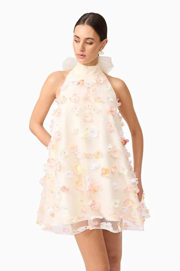Elliatt Livia Trapeze Mini Dress in Yellow Multi