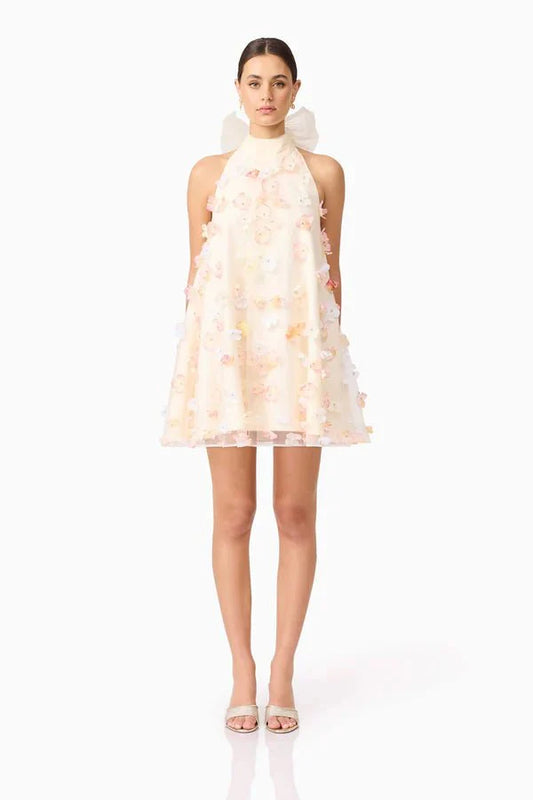 Elliatt Livia Trapeze Mini Dress in Yellow Multi