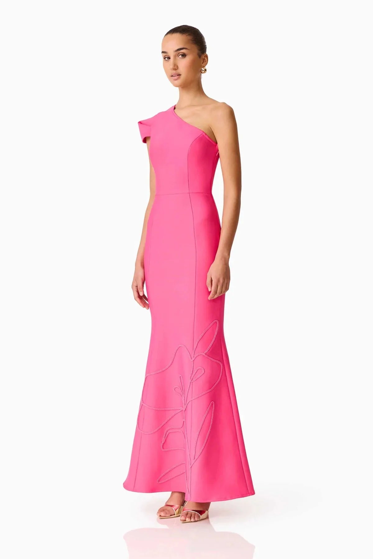 Elliatt Opline One Shoulder Gown in Pink