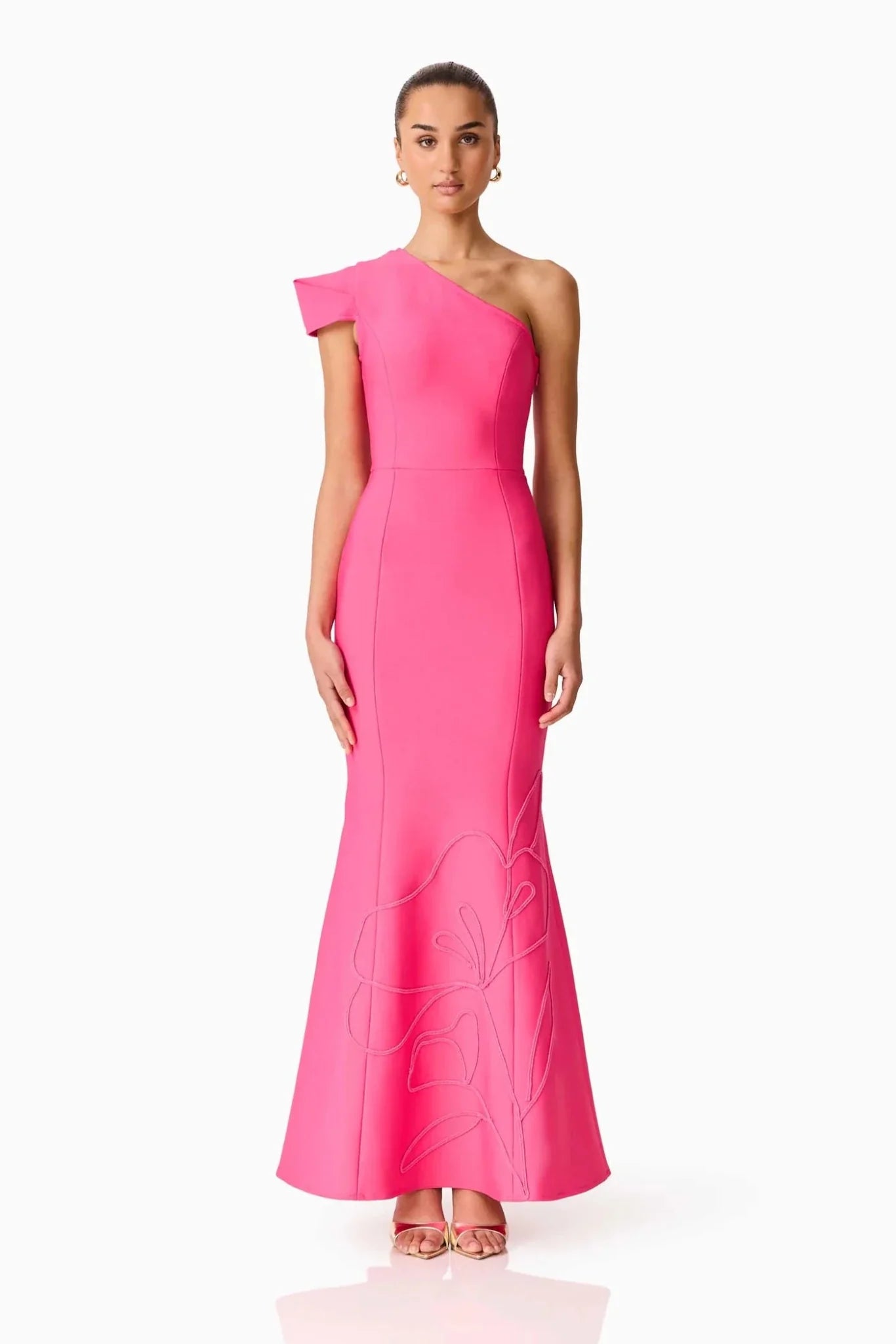 Elliatt Opline One Shoulder Gown in Pink