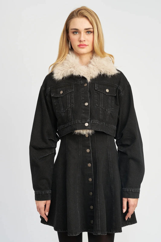 En Saison Cyprus Jacket in Washed Black